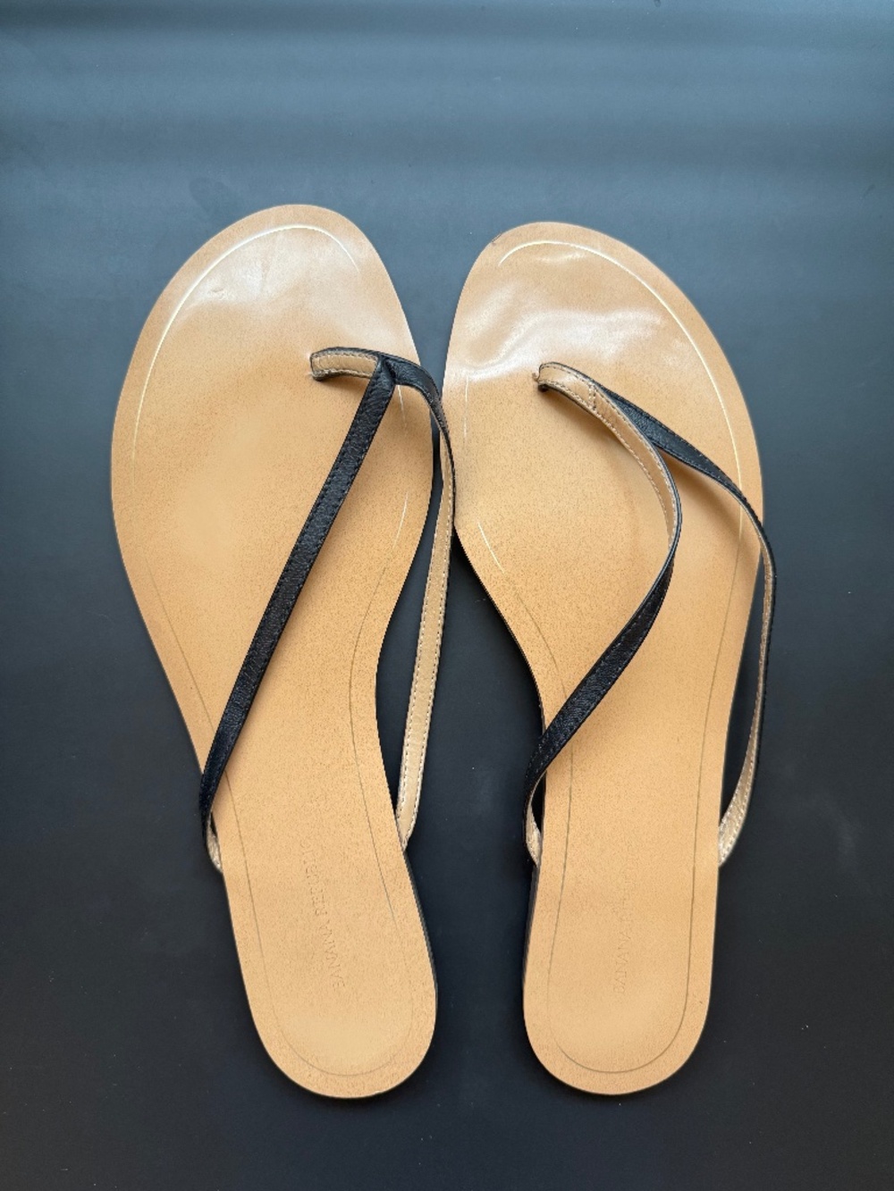 Banana Republic Black Leather Flip Flops, Size 11